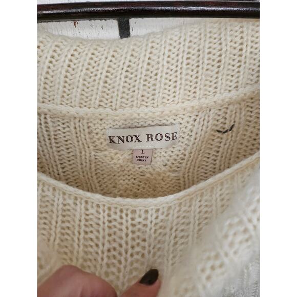 Knox Rose Cream Off the Should Sweater Tunic Womens Large - Picture 3 of 4